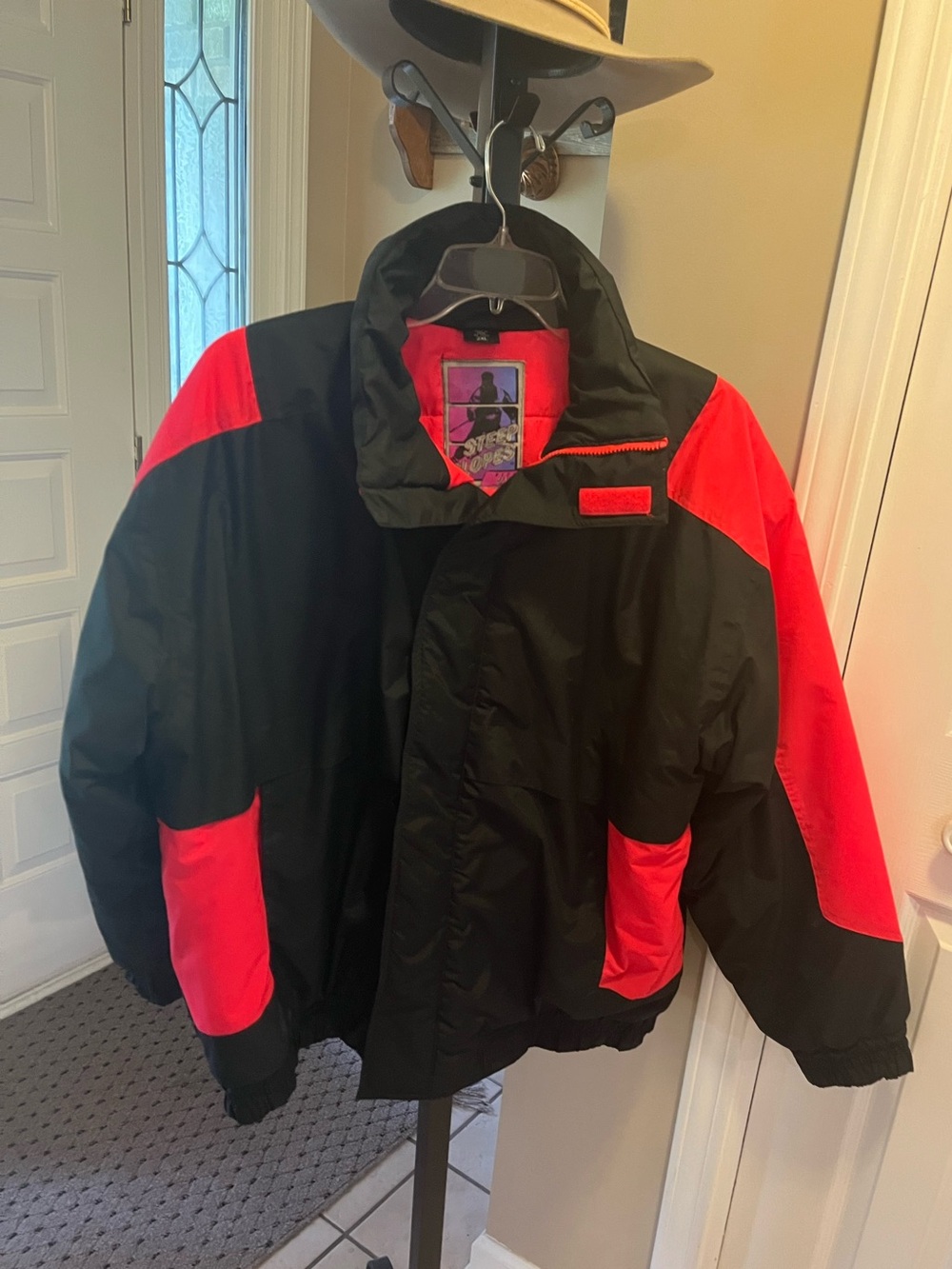 Men's Steep Slope Black & Neon Red Performance Jacket